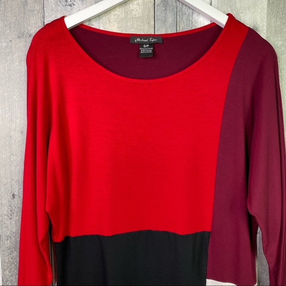 MICHAEL TYLER Colorblock Tunic Top Size Small - Picture 3 of 7